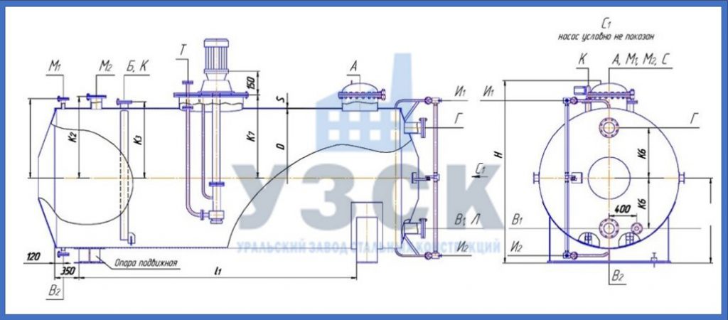 Чертеж емкости ГКК в Йошкар-Оле